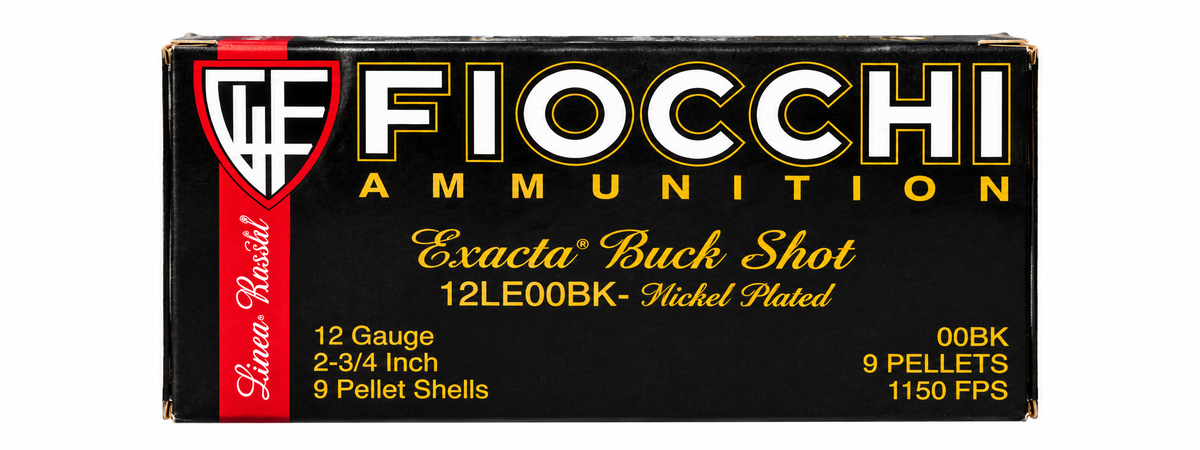 Fiocchi Exacta Buck Shot 12 Gauge 00BK 9-Pellet Ammunition – 1150 FPS
