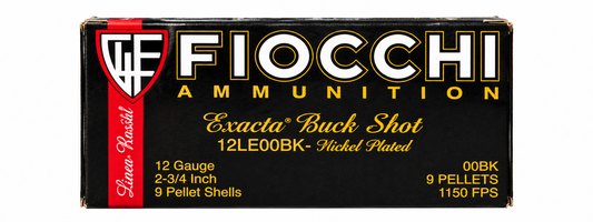 Fiocchi Exacta Buck Shot 12 Gauge 00BK 9-Pellet Ammunition – 1150 FPS